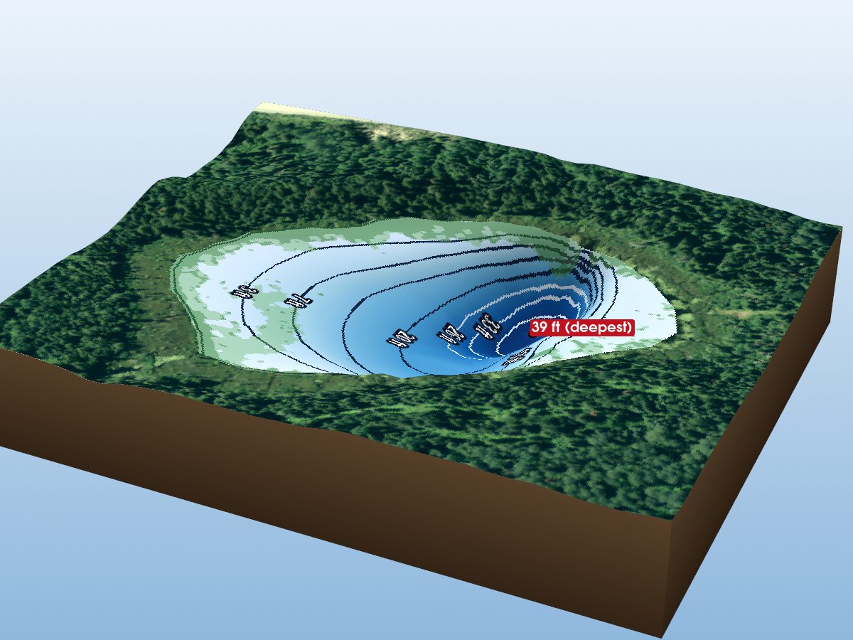 Depth map of Pearce Lake 32
