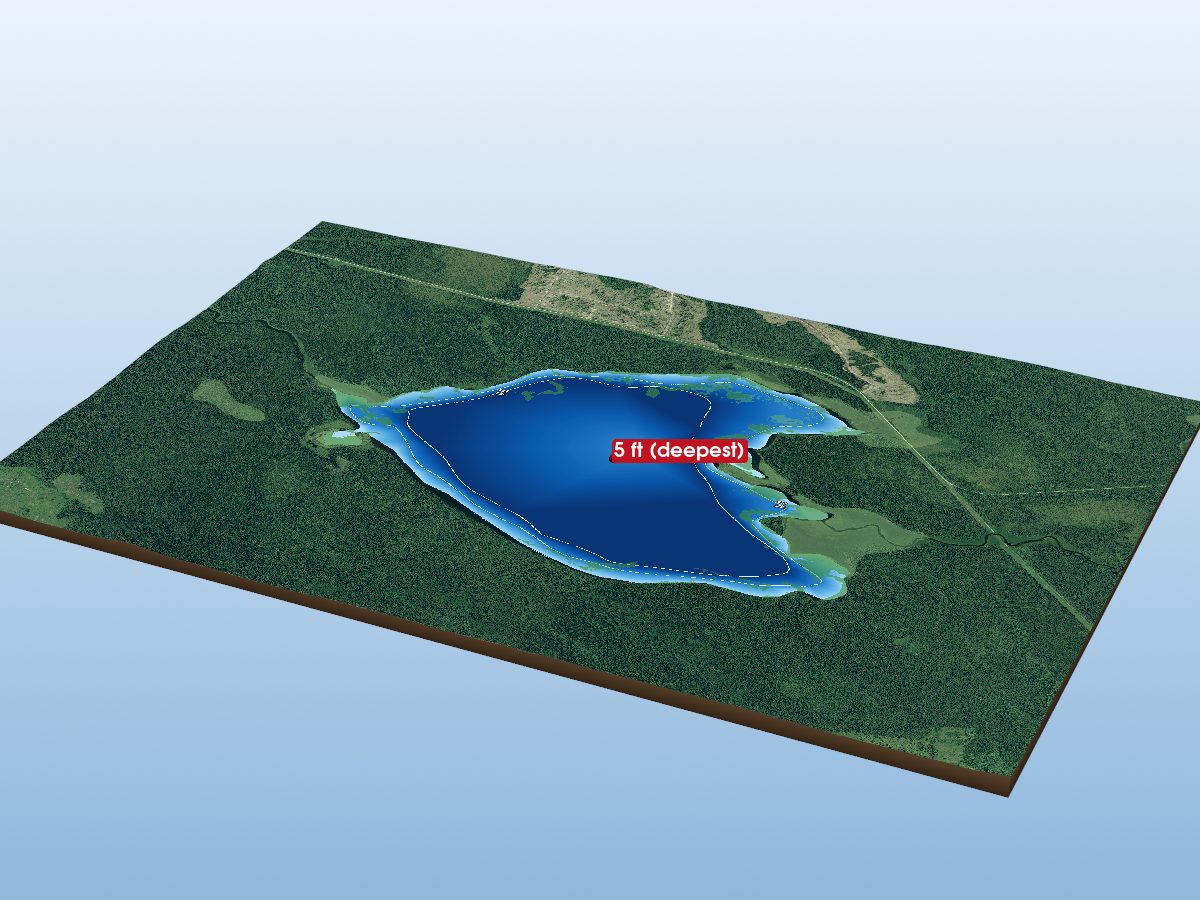 Depth map of Pearce Lake