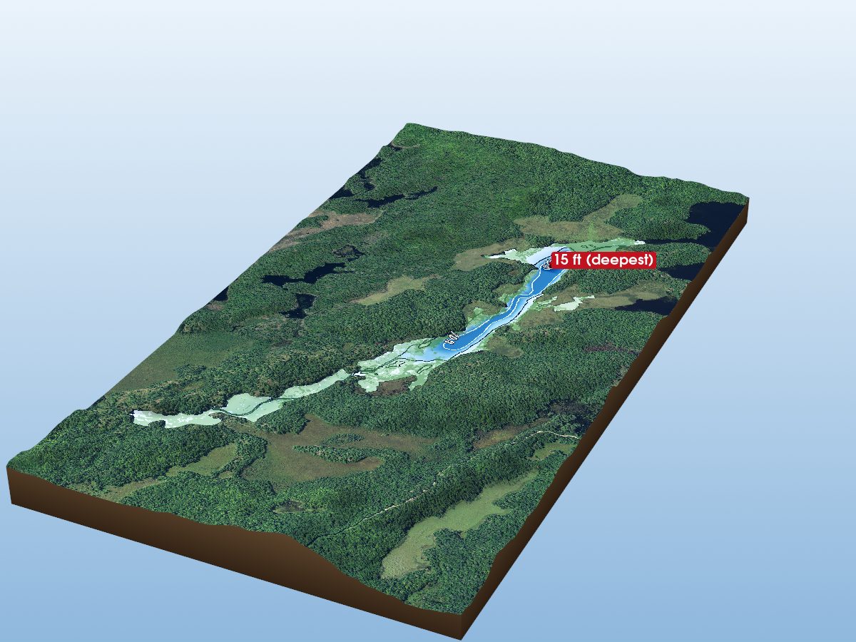 Depth map of Pearson Lake