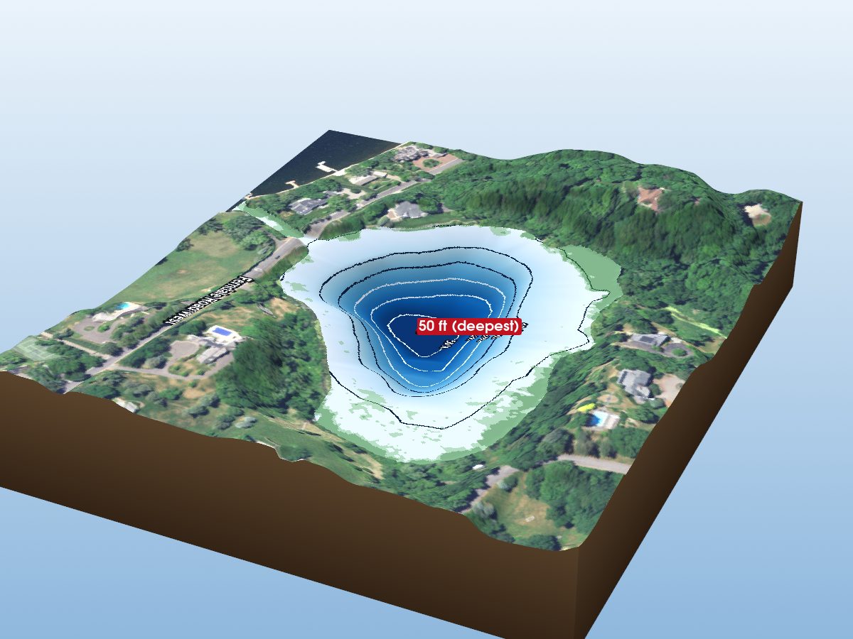 Depth map of Peavey Lake