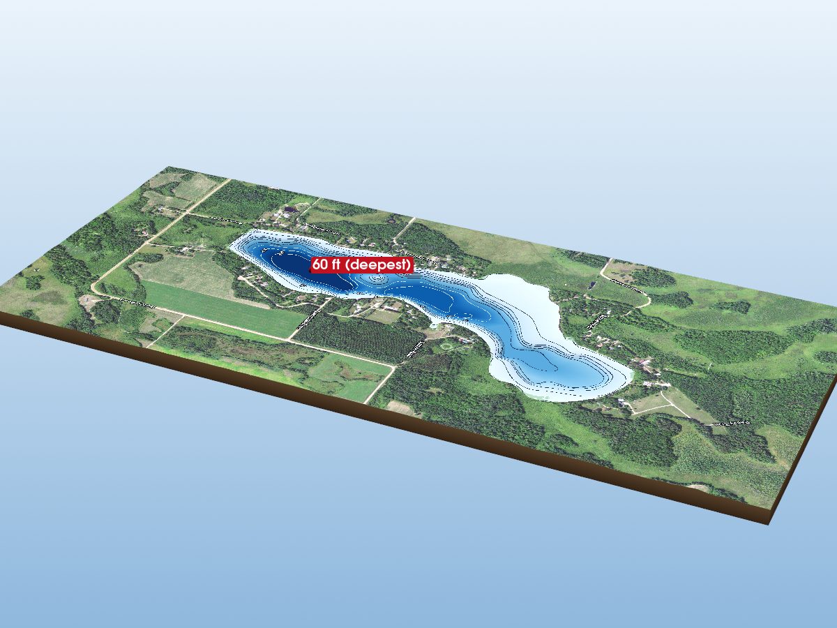 Depth map of Peavy Lake