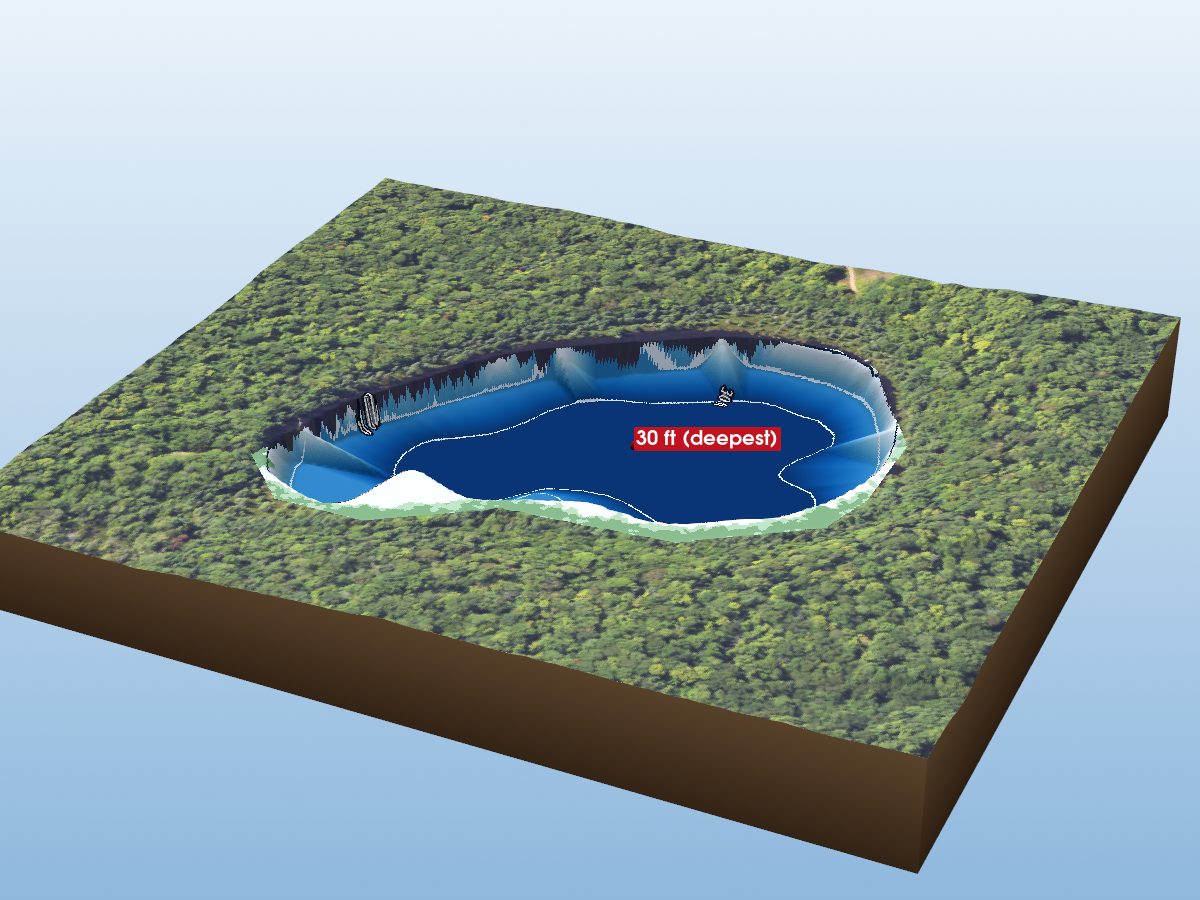 Depth map of Peck And Rye Lake