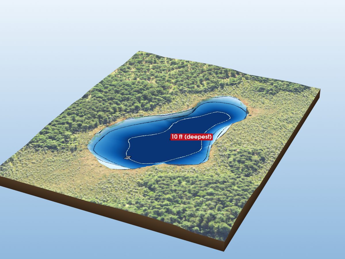 Depth map of Peck Lake
