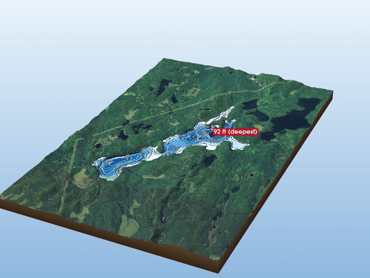 Depth map of Pecors Lake