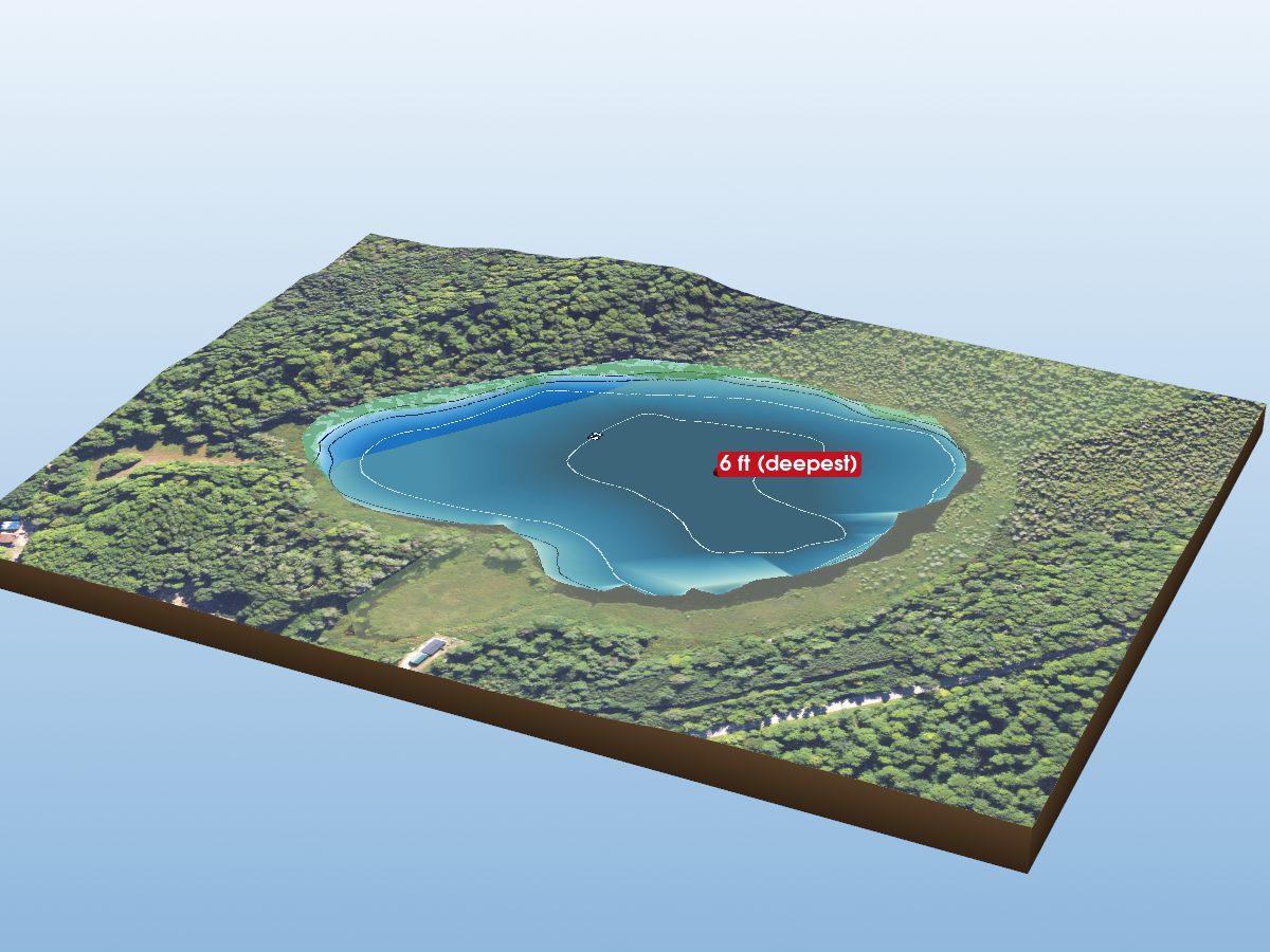 Depth map of Peggley Lake