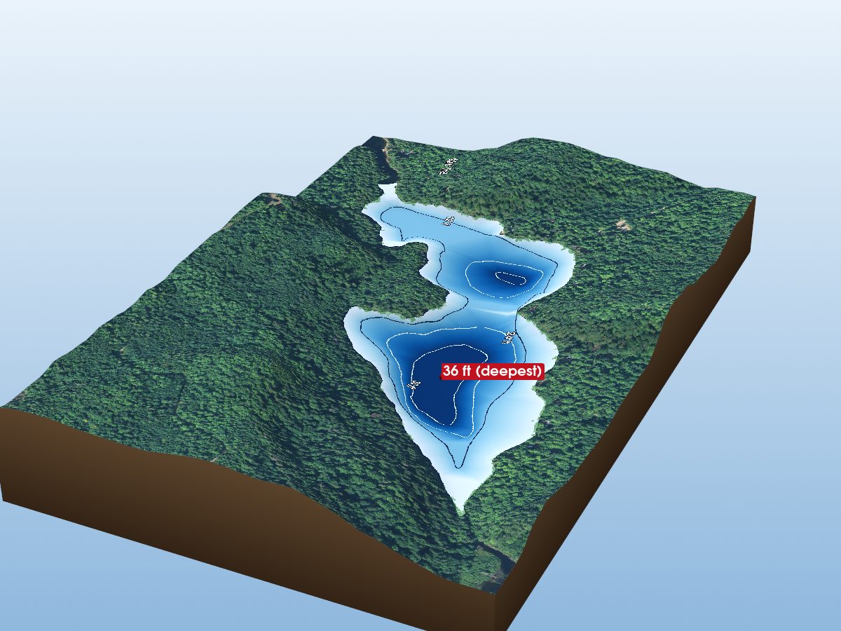 Depth map of Pelaw Lake