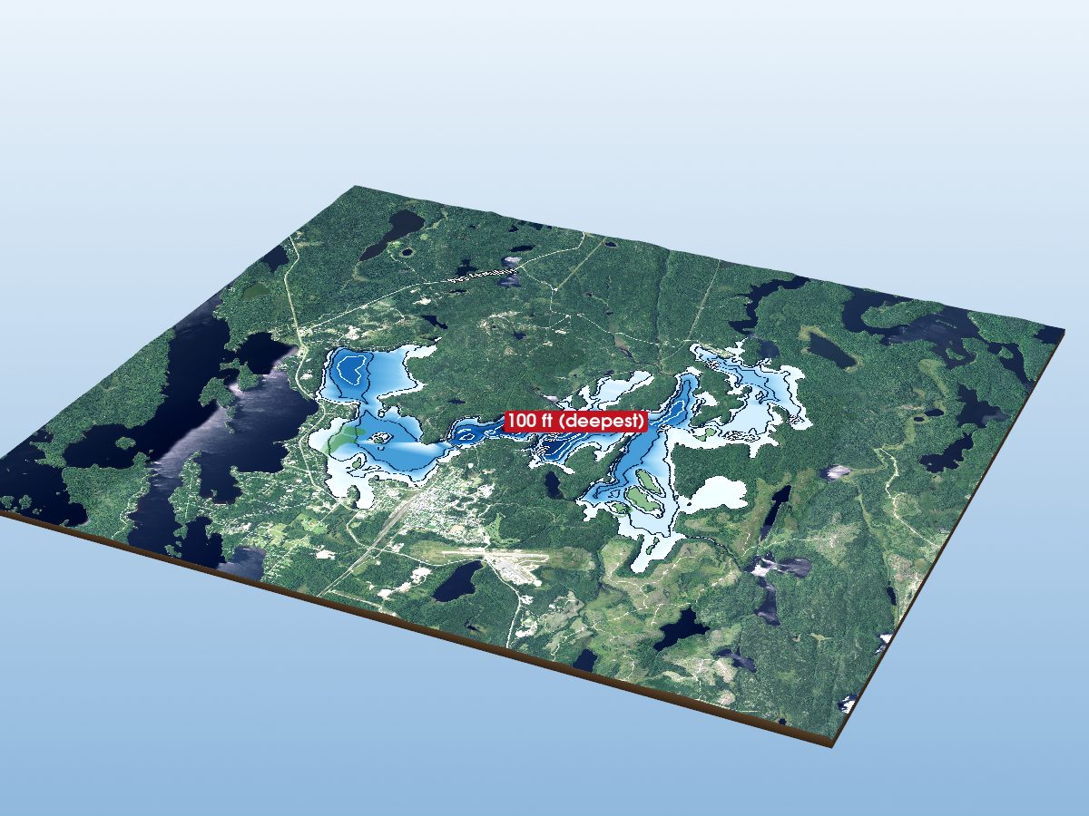 Depth map of Pelican Lake