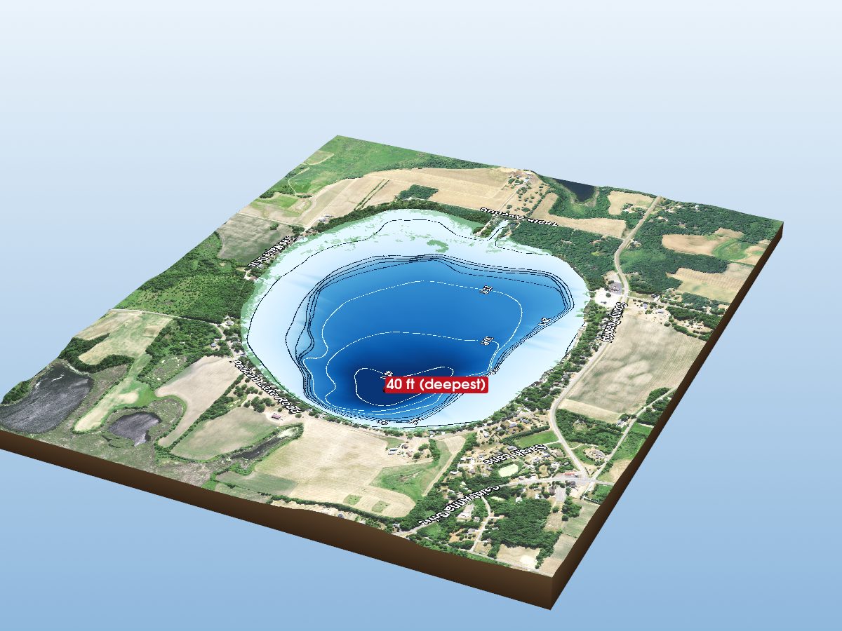 Depth map of Pelican Lake