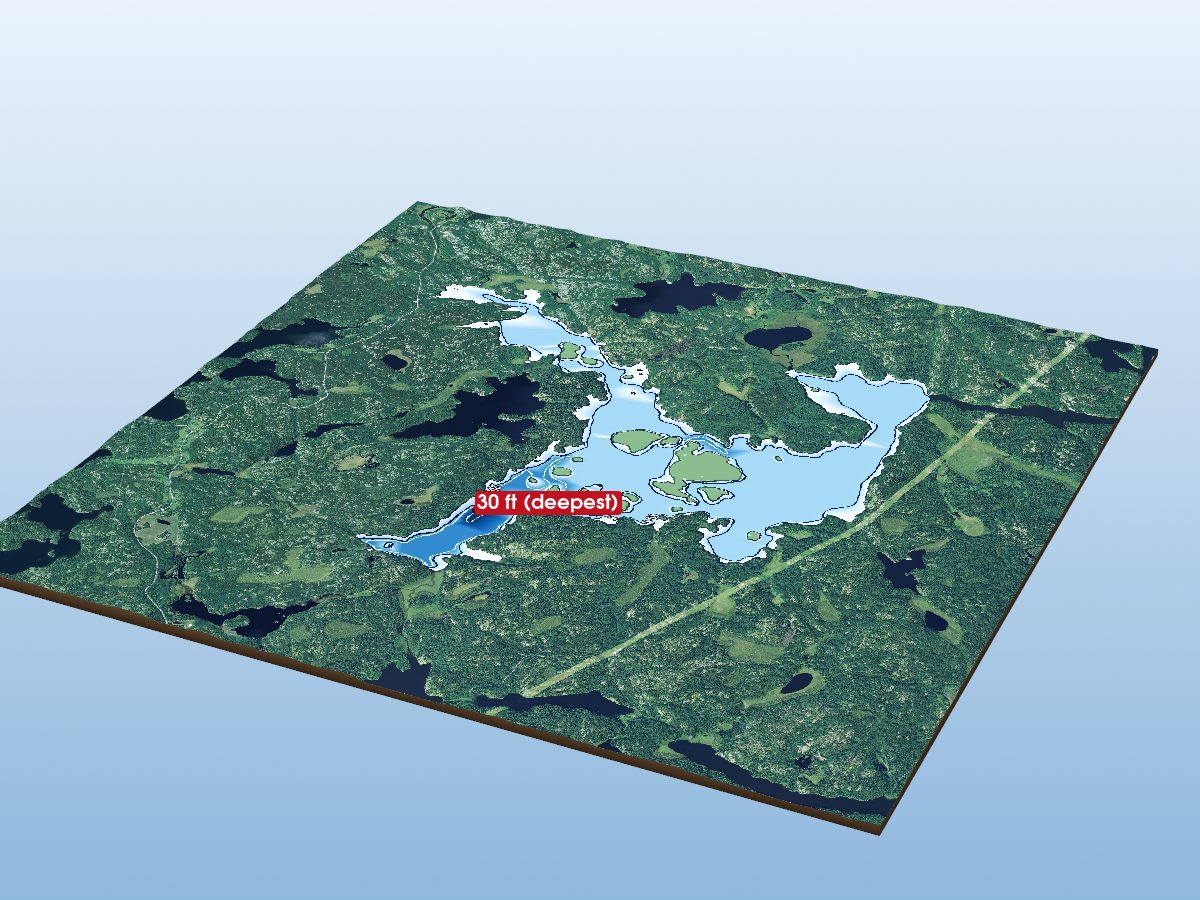 Depth map of Pelicanpouch Lake