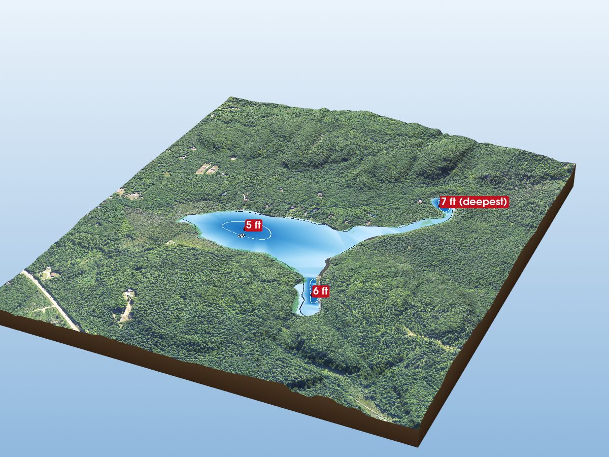 Depth map of Pelissier Lake