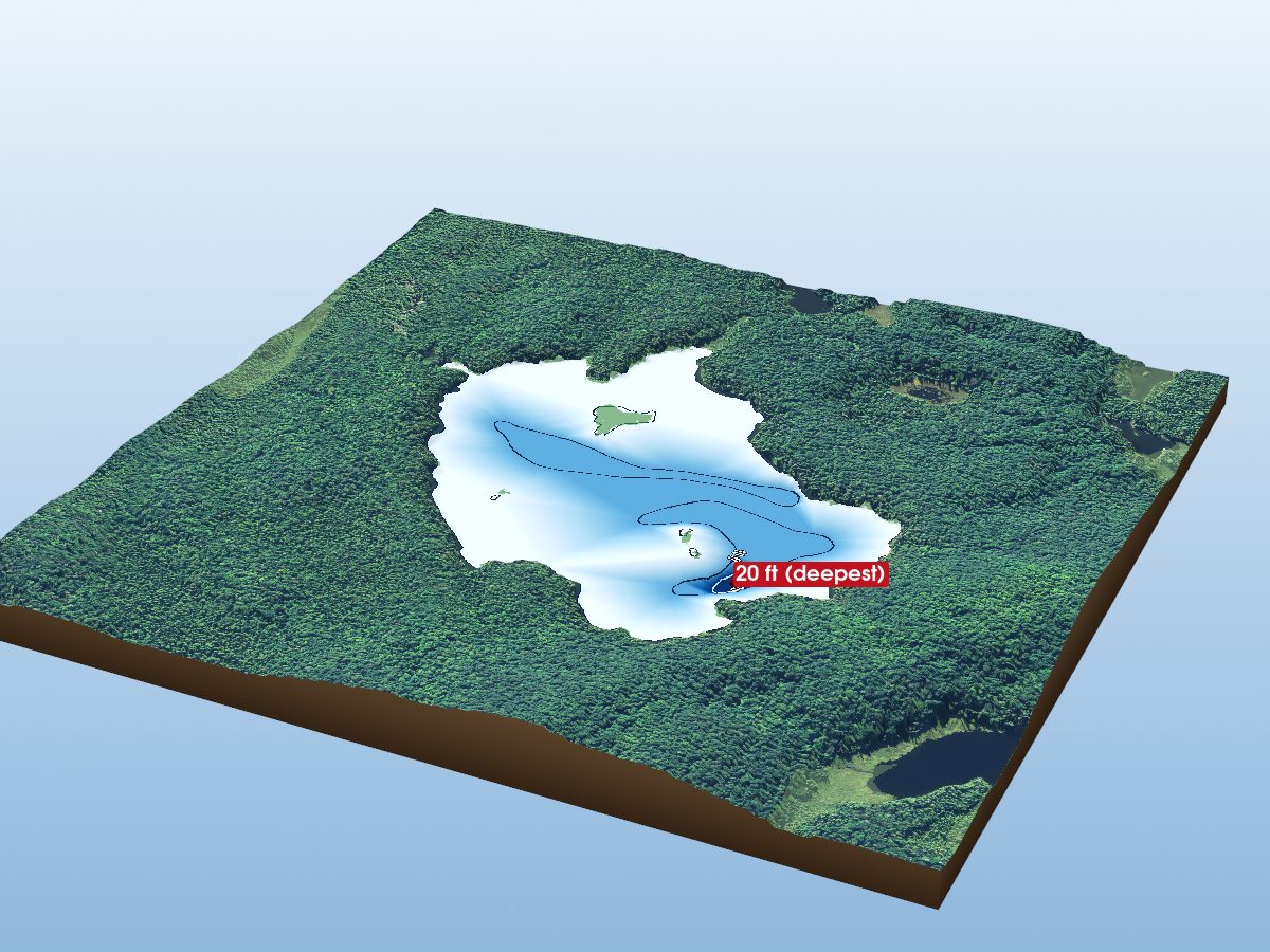 Depth map of Peller Lake