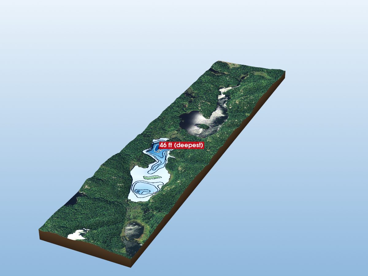 Depth map of Penassen Lakes