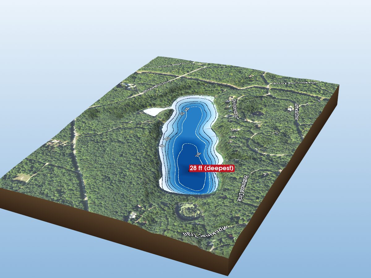 Depth map of Pencil Lake