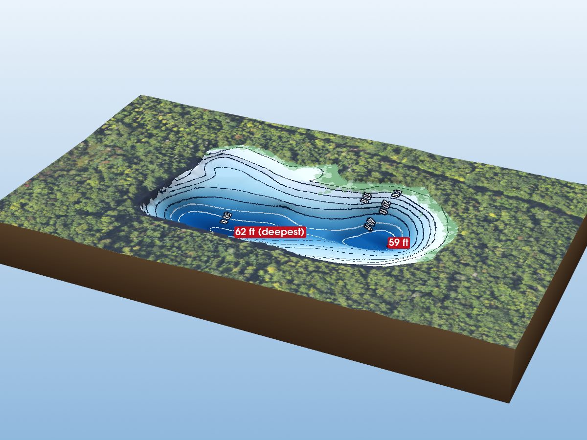 Depth map of Penegor Lake