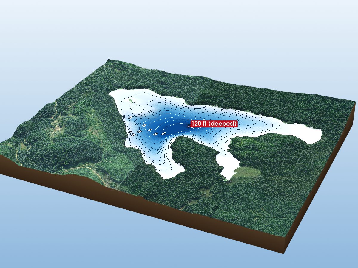Depth map of Penelope Lake
