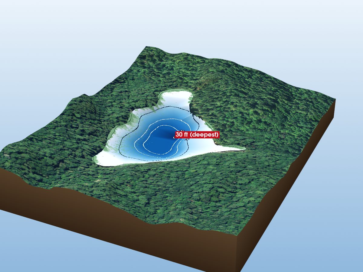 Depth map of Penikett Lake