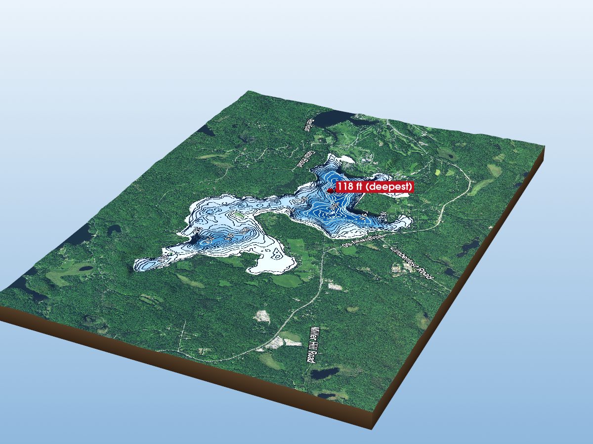 Depth map of Peninsula Lake