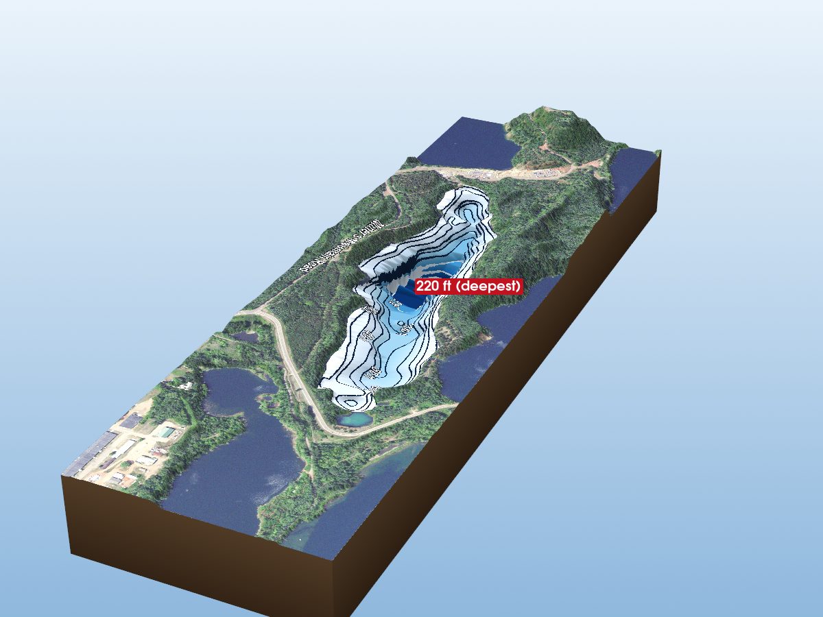 Depth map of Pennington Mine