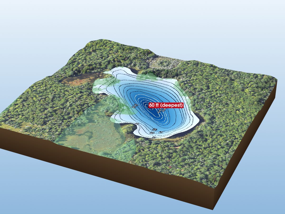 Depth map of Pequet Lake