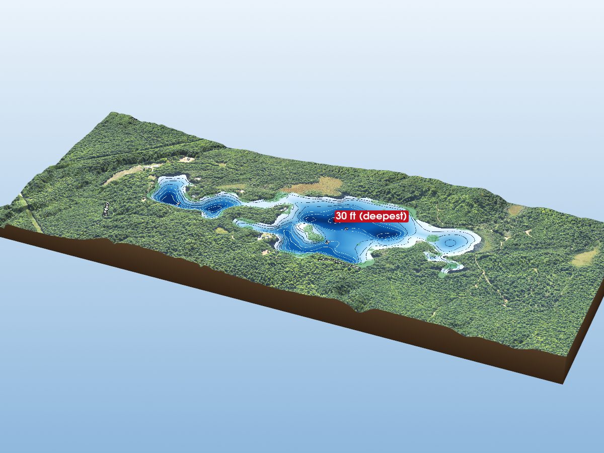 Depth map of Perch Lake