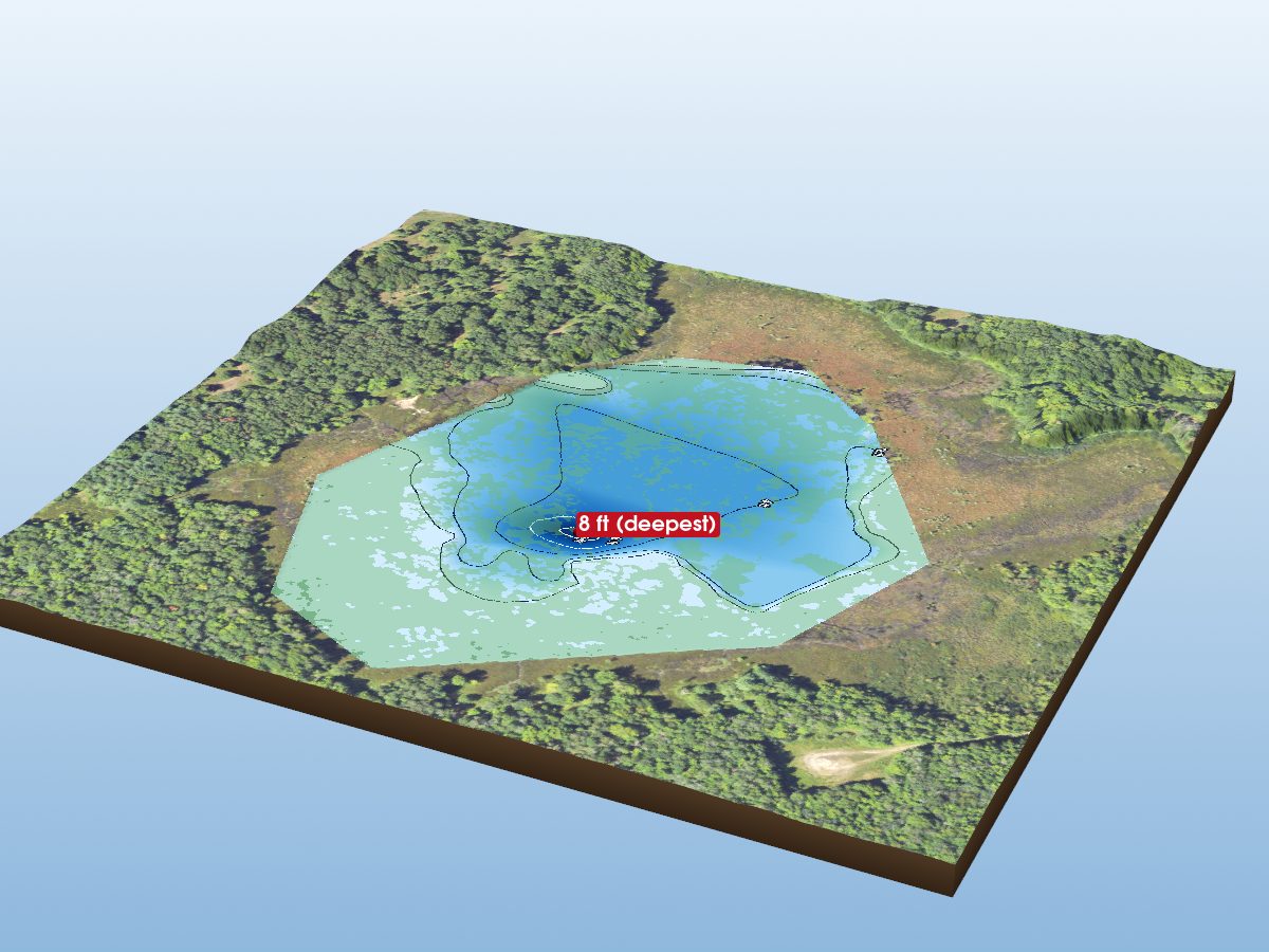 Depth map of Perch Lake