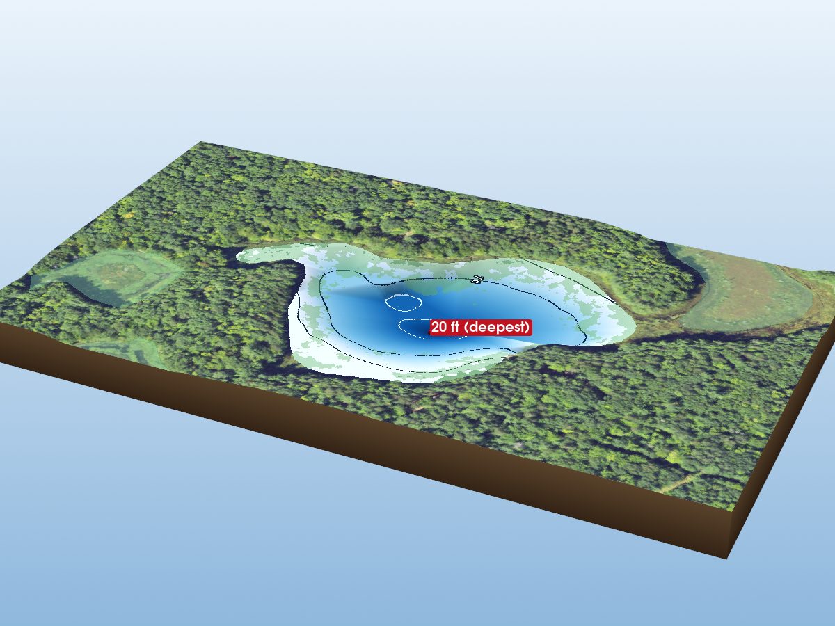 Depth map of Perch Lake