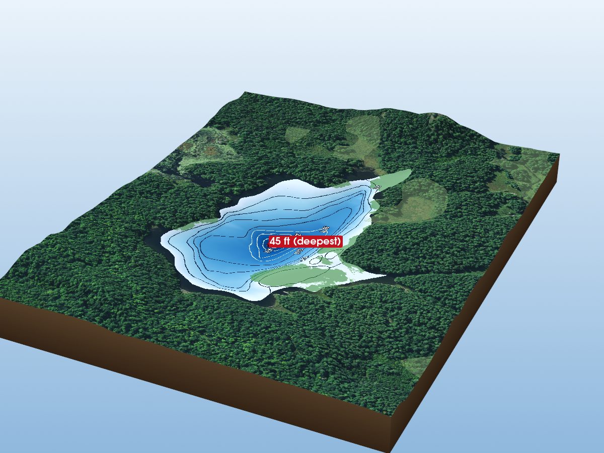 Depth map of Perch Lake