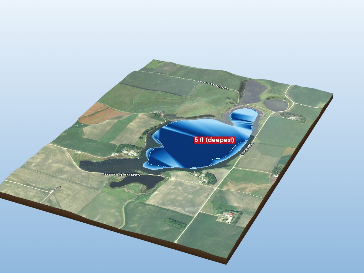 Depth map of Perch Lake