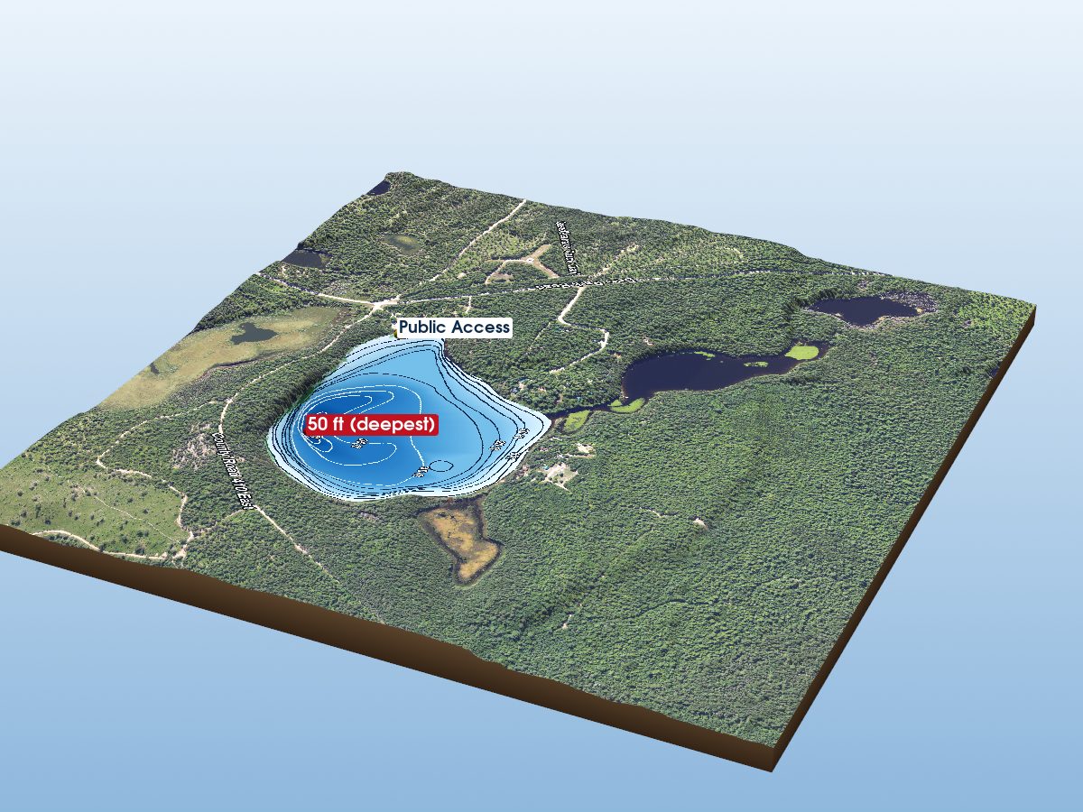 Depth map of Perch Lake