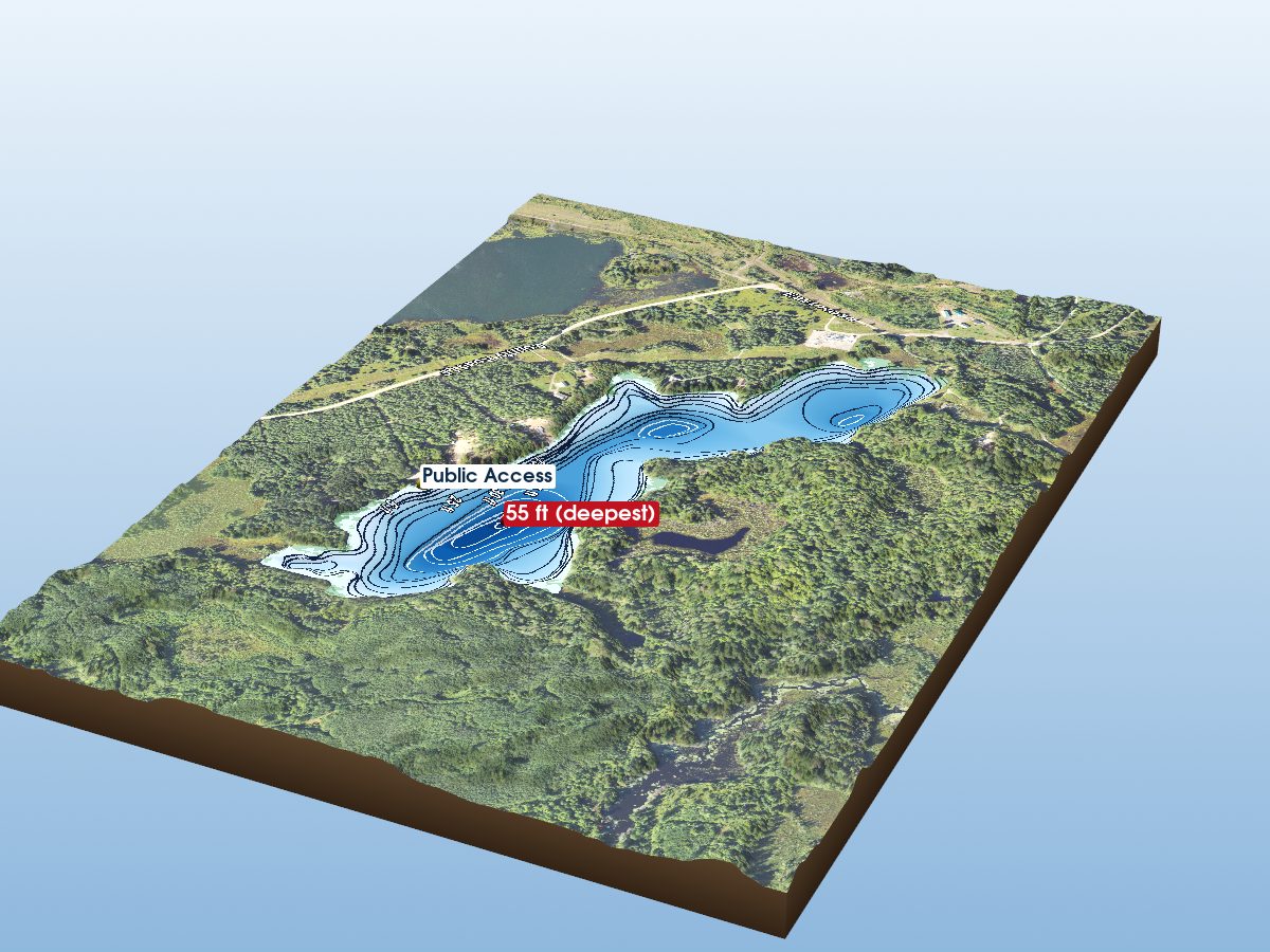 Depth map of Perch Lake
