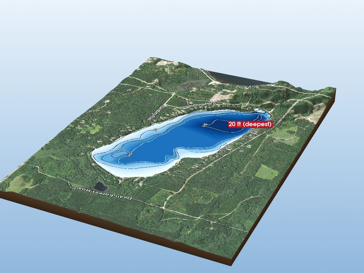 Depth map of Perch Lake