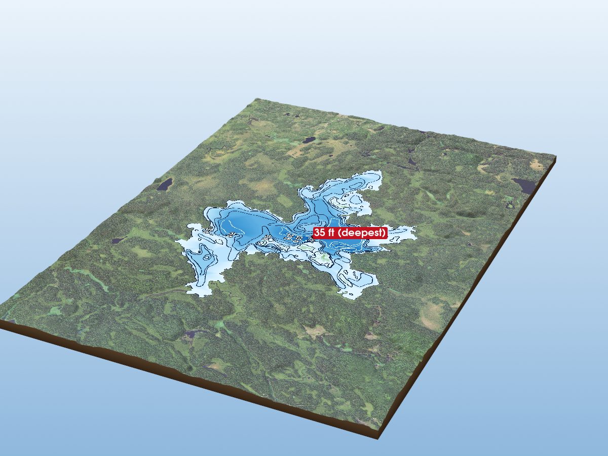 Depth map of Perent Lake