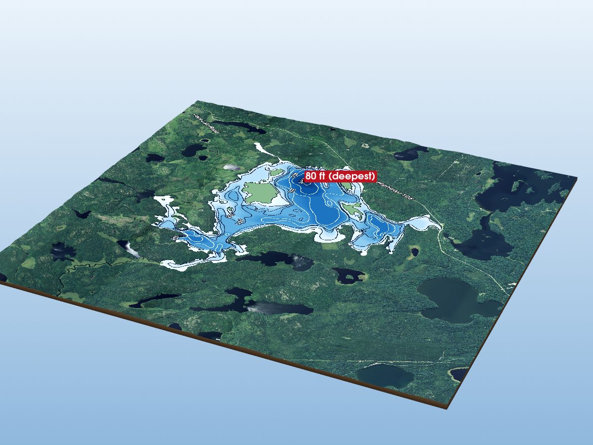 Depth map of Perrault Lake