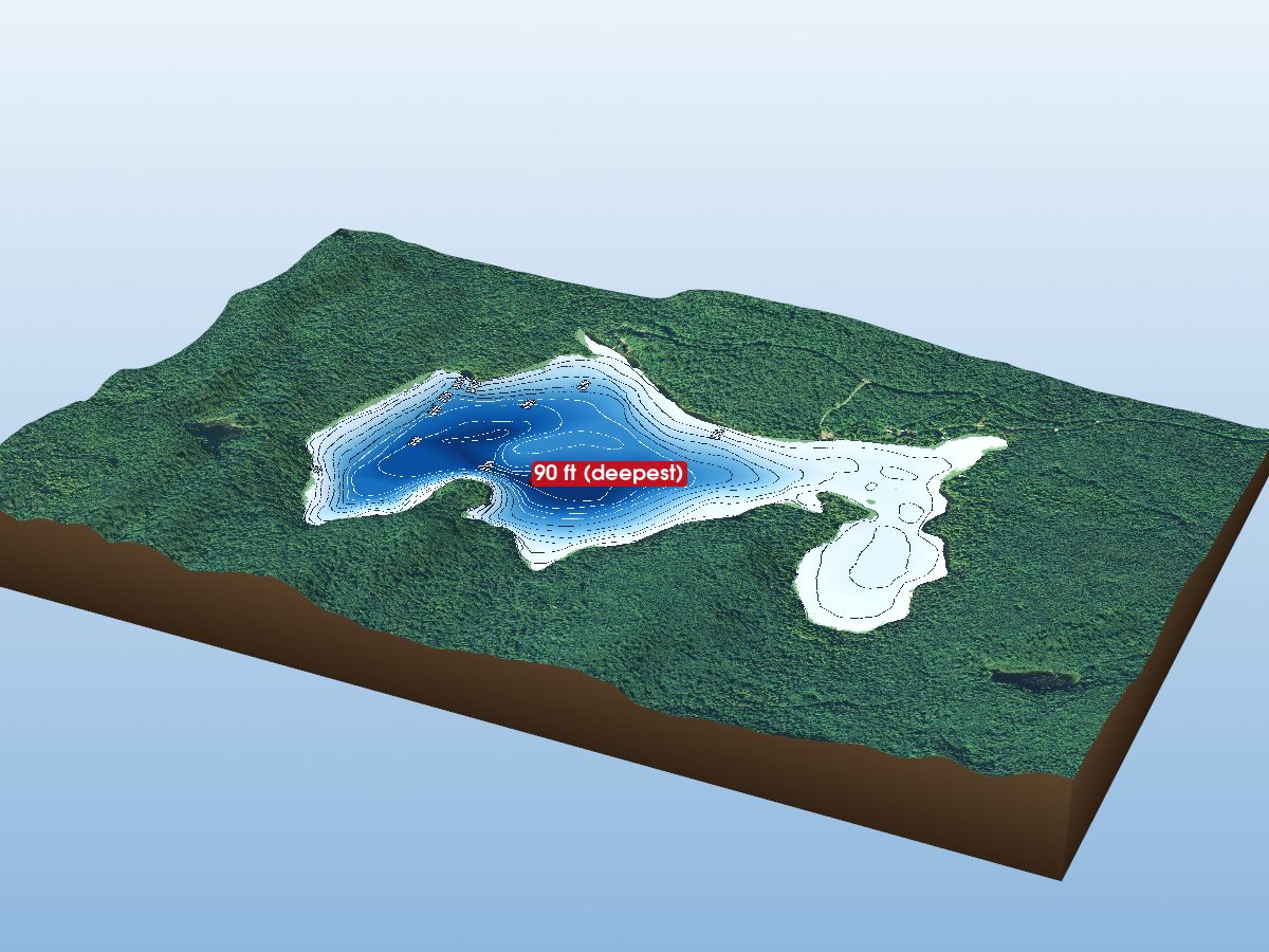 Depth map of Petauguin Lake