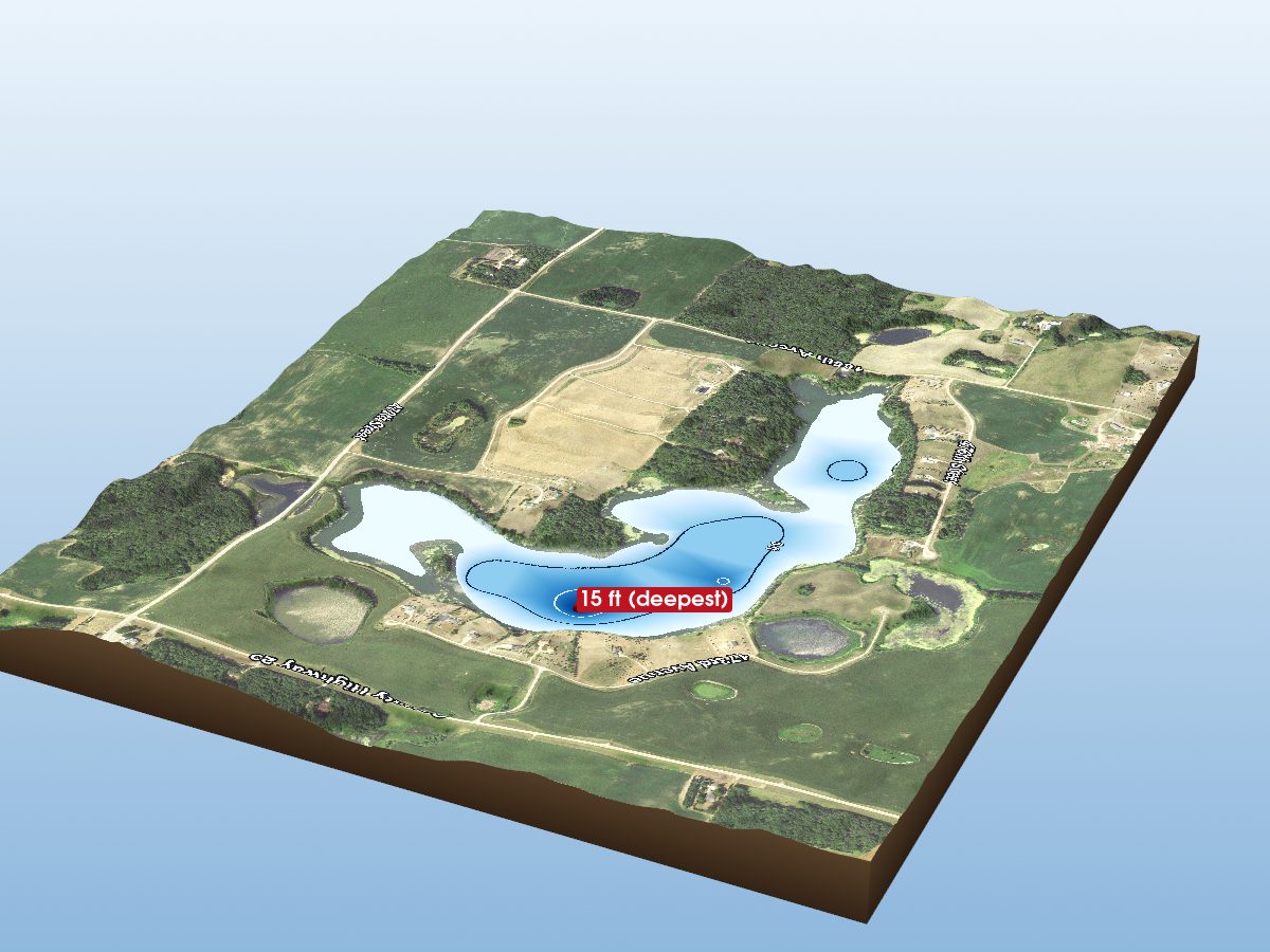 Depth map of Pete Lake