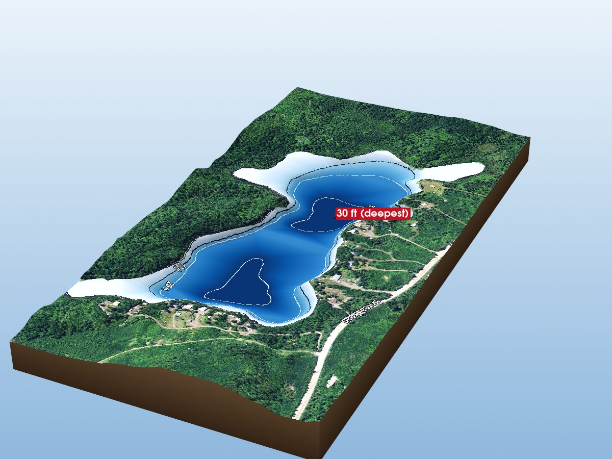 Depth map of Pete Lake