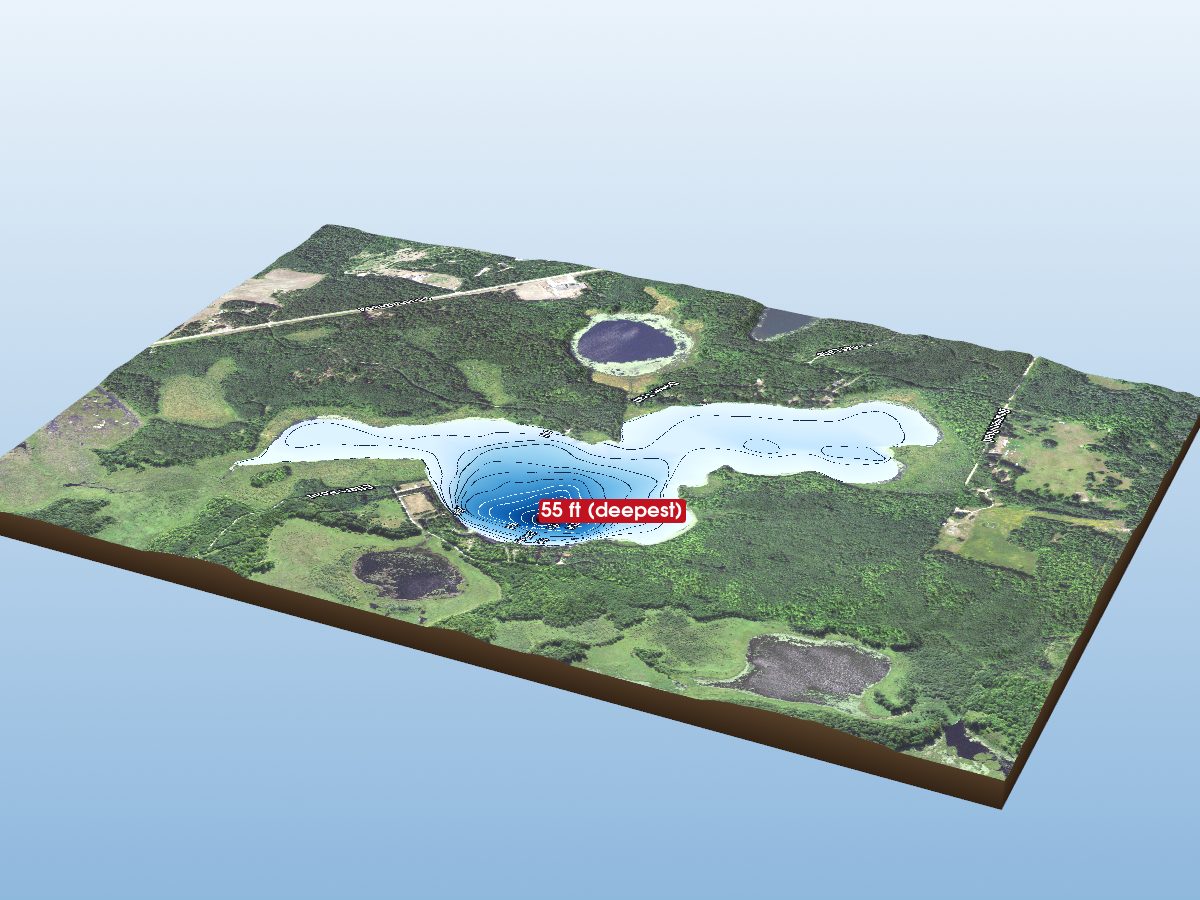 Depth map of Peterson Lake