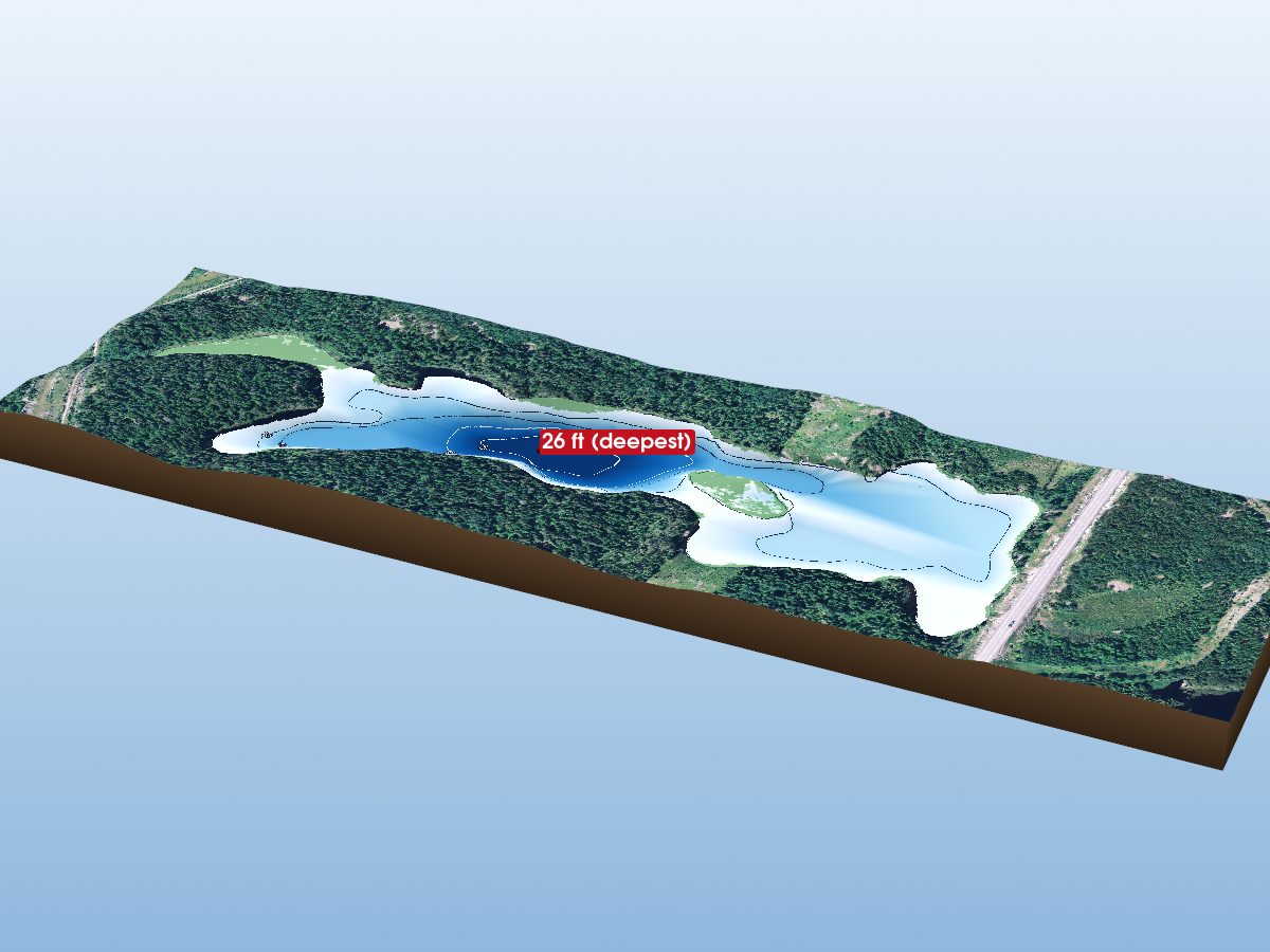 Depth map of Peterson Lake