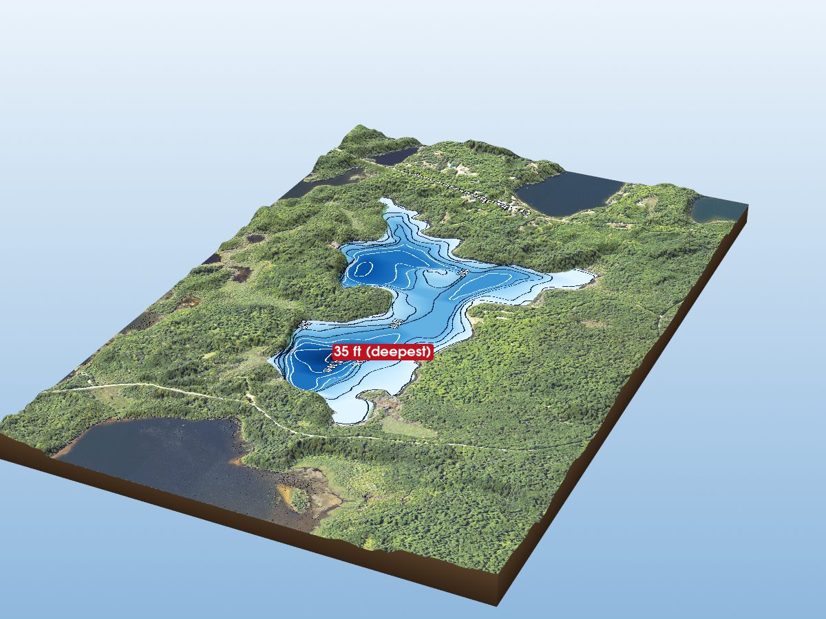 Depth map of Petes Lake