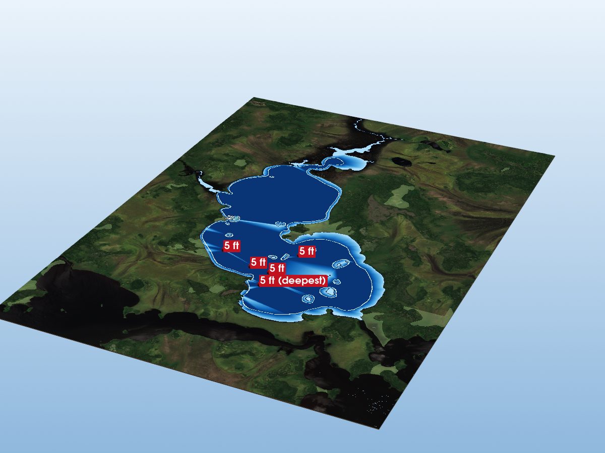 Depth map of Petownikip Lake