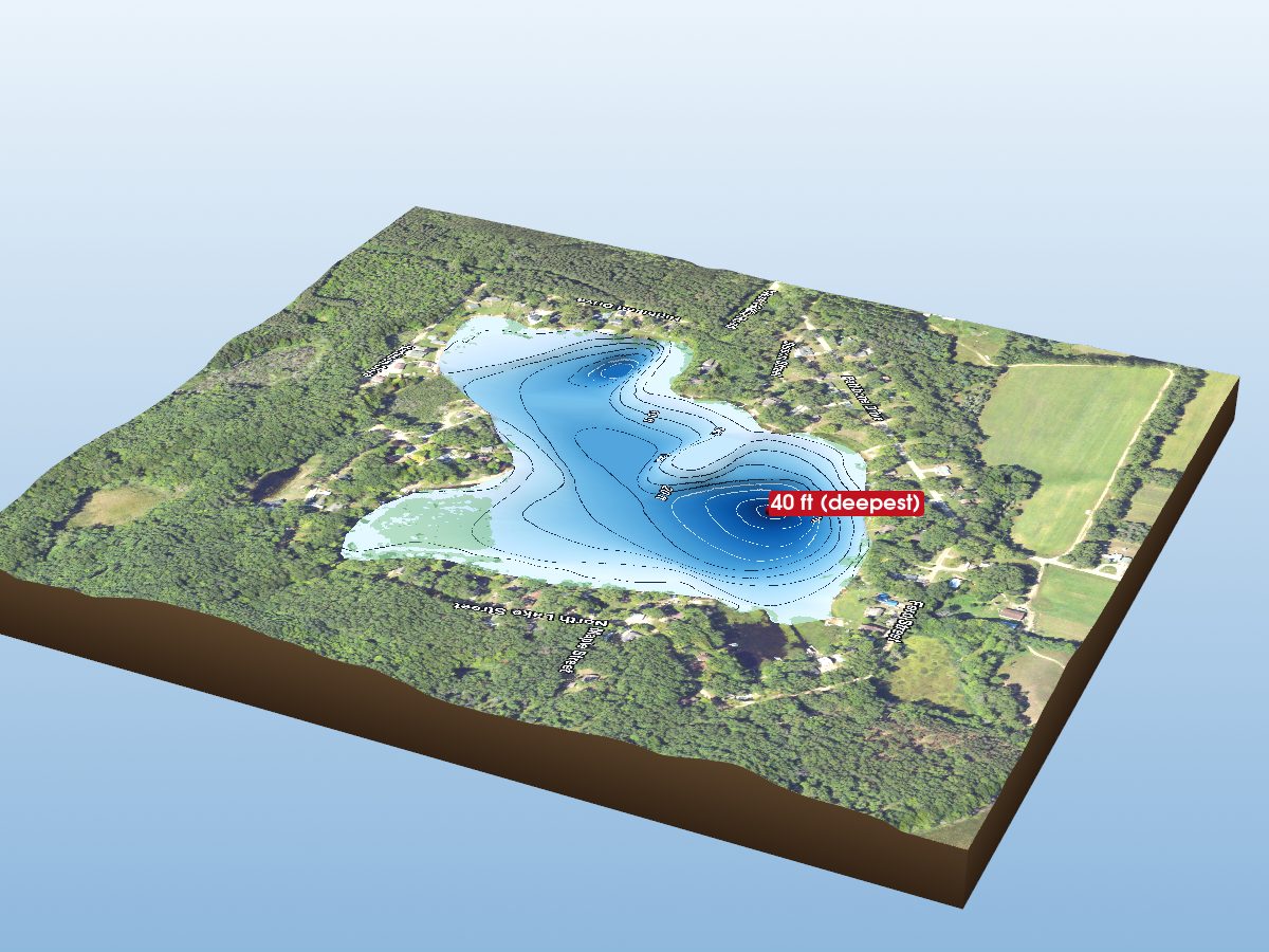 Depth map of Pettibone Lake