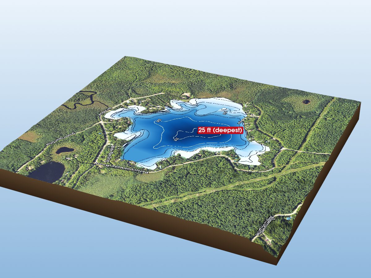 Depth map of Petticoat Lake