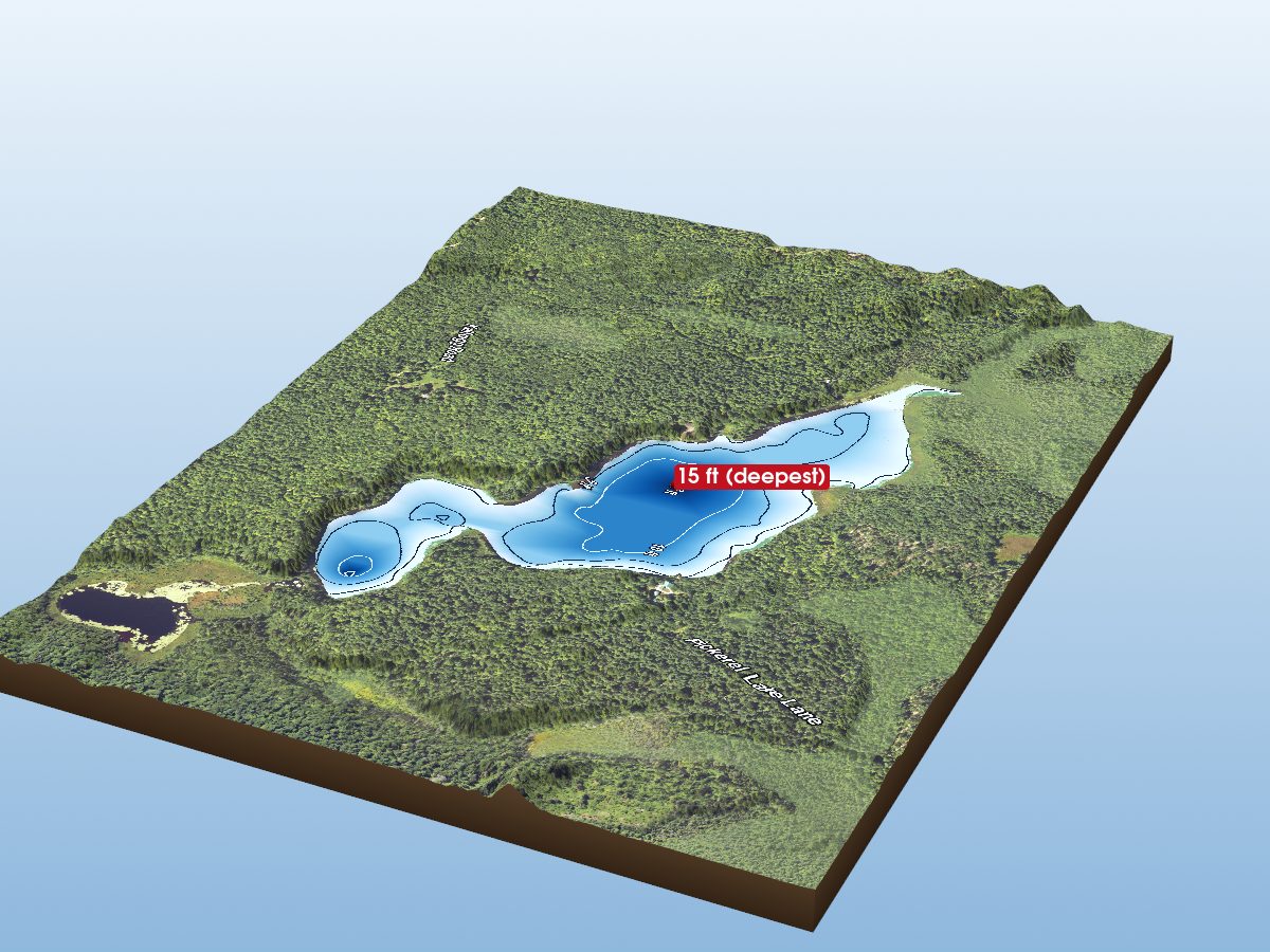 Depth map of Pickerel Lake