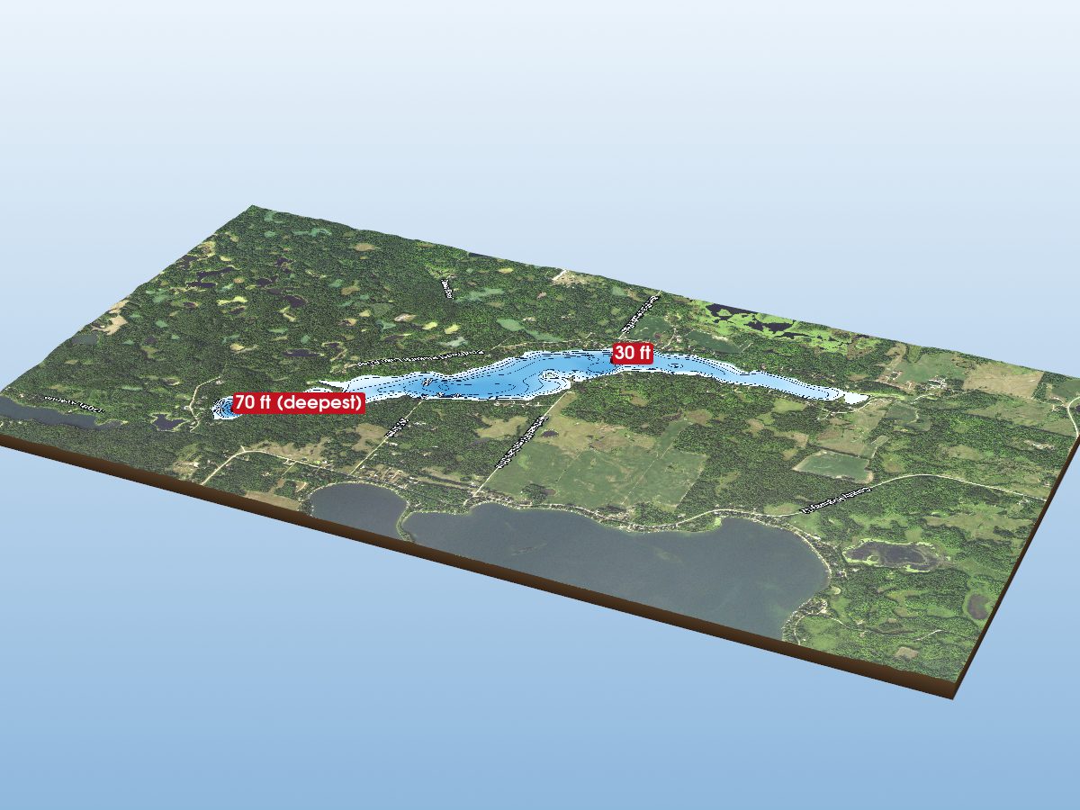 Depth map of Pickerel Lake