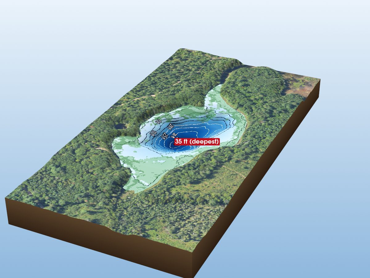 Depth map of Pickerel Lake