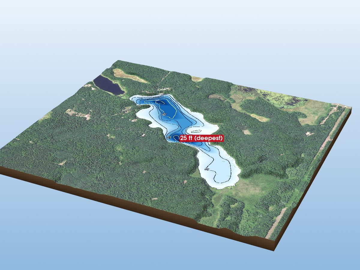 Depth map of Pickerel Lake
