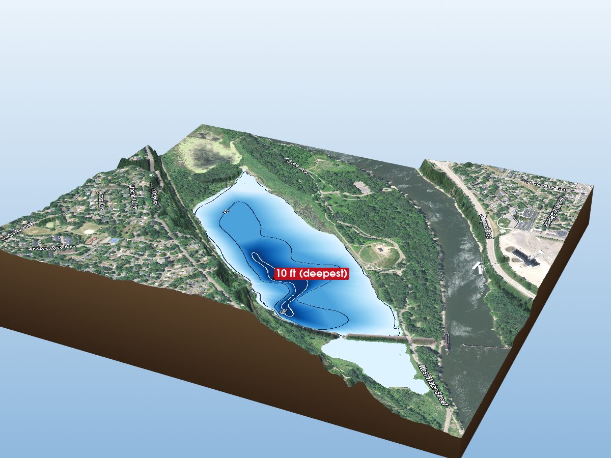 Depth map of Pickerel Lake