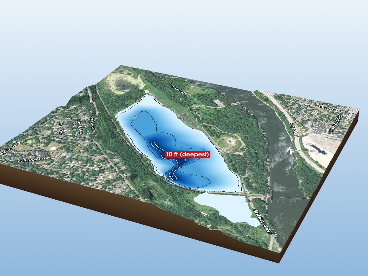 Depth map of Pickerel Lake