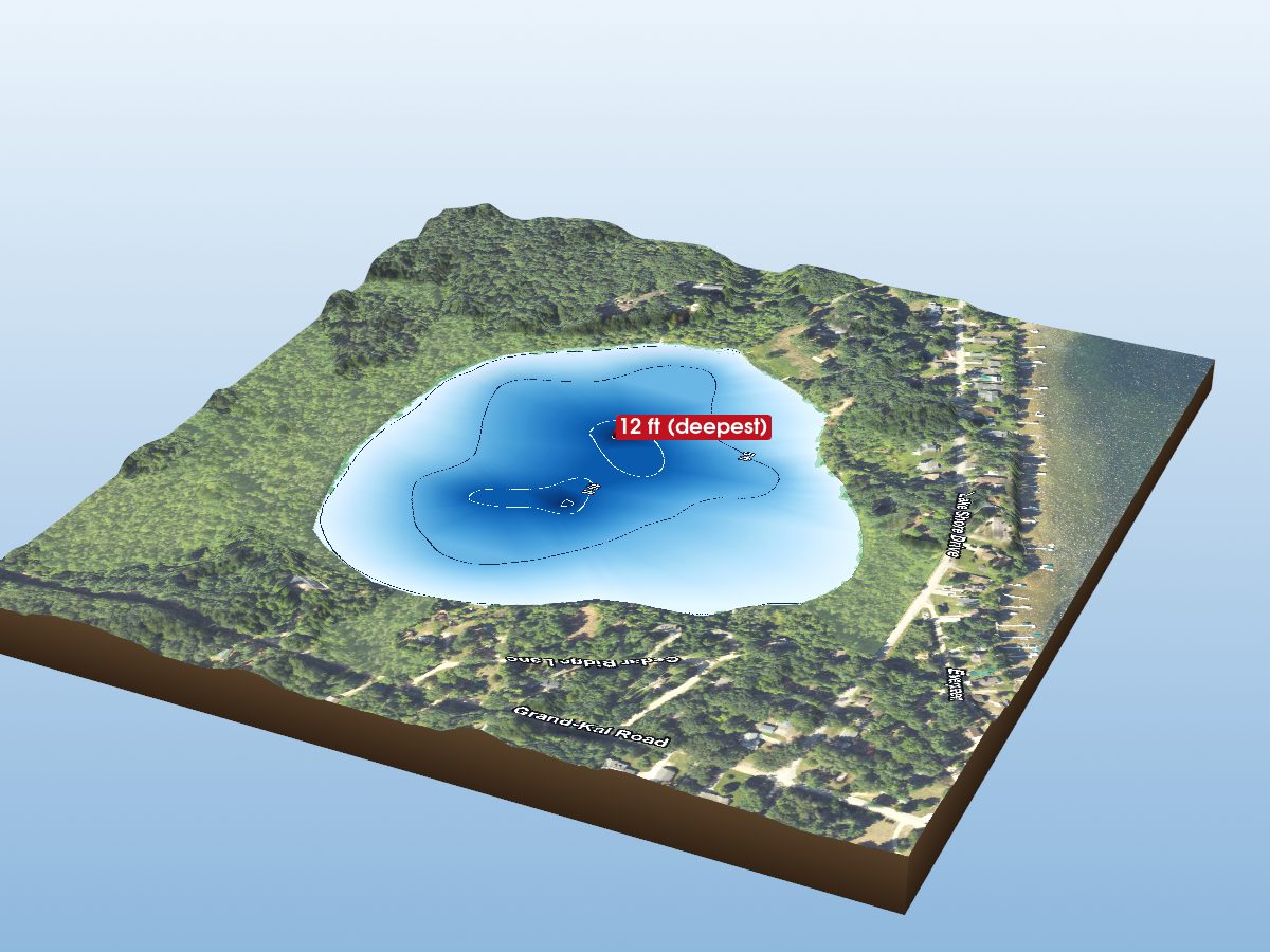 Depth map of Pickerel Lake