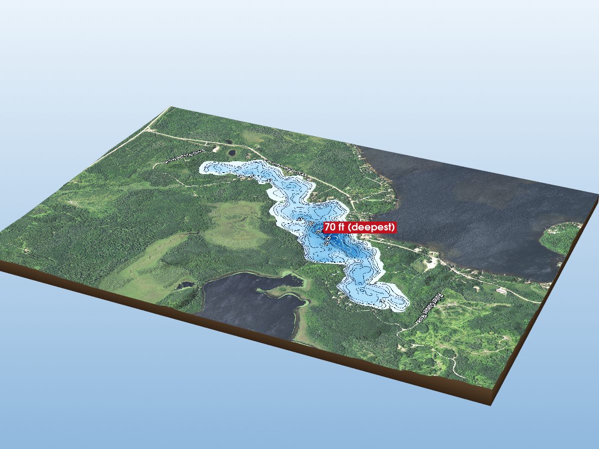 Depth map of Pickerel Lake